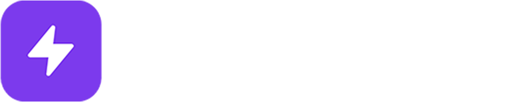 TrendForge Wordmark (Purple Icon, White Text)